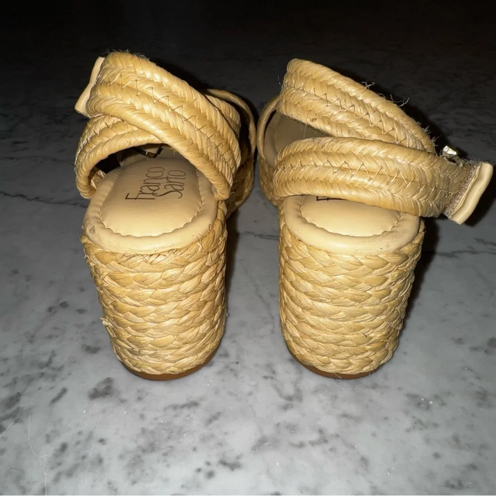 Franco Sarto Pina Espadrille Wedge Sandals Natural Tan 8